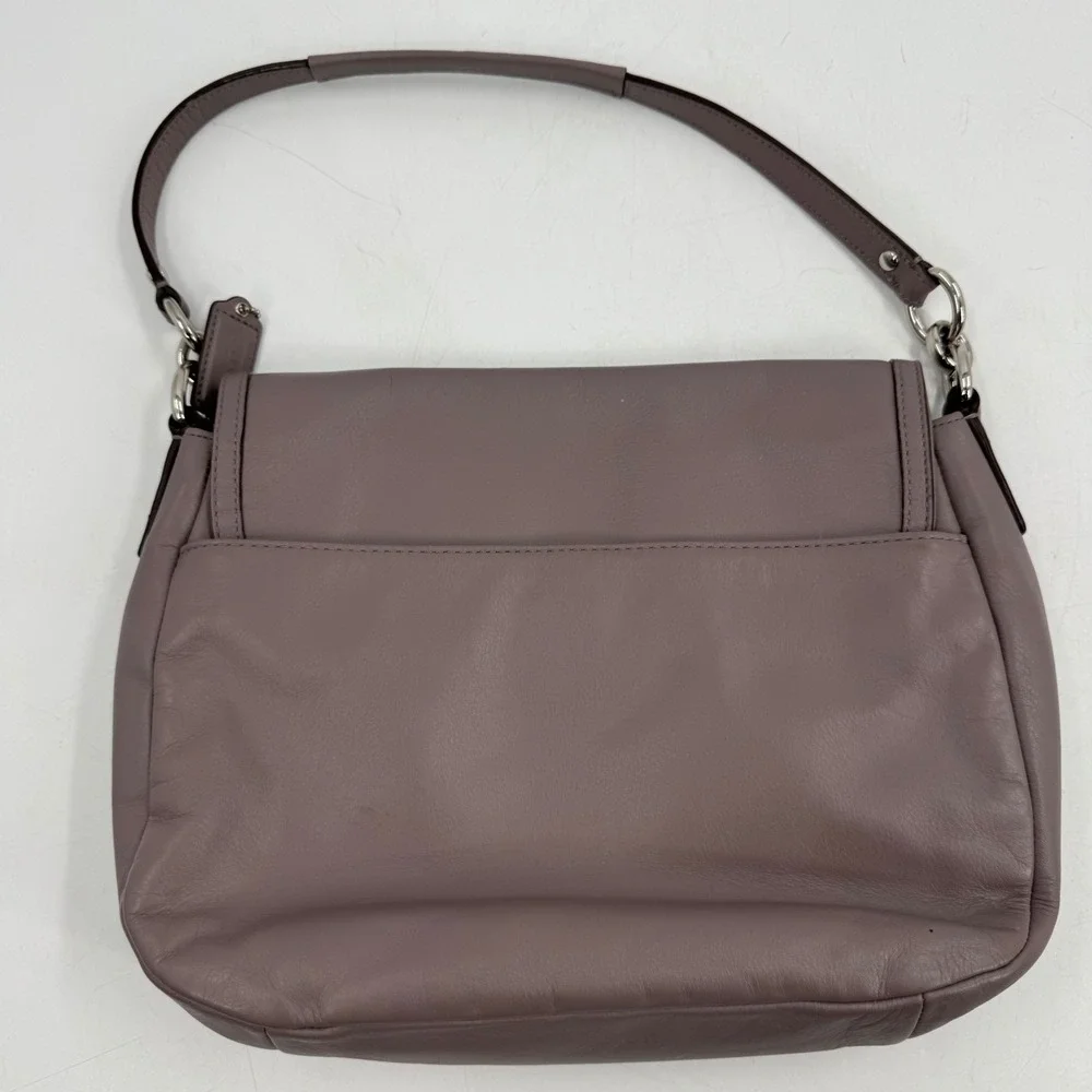 Coach Leather Satchel Crossbody Bag Purple Gray Vintage Leather K1394-F27481 - Picture 5 of 7